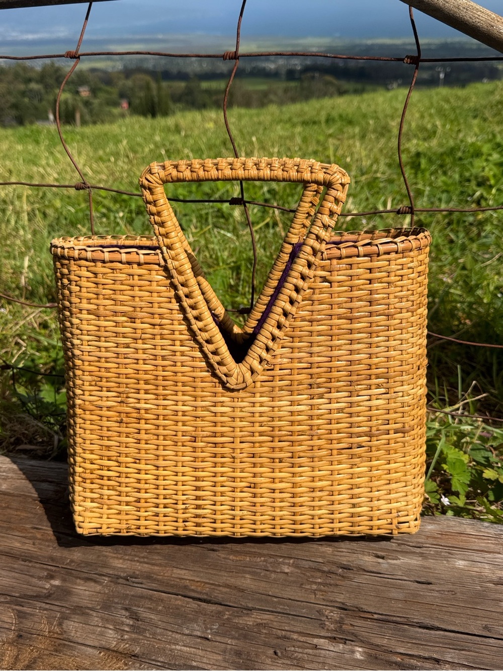 Bu Tiki Maui Paros basket Bag Rattan Beach Tropical